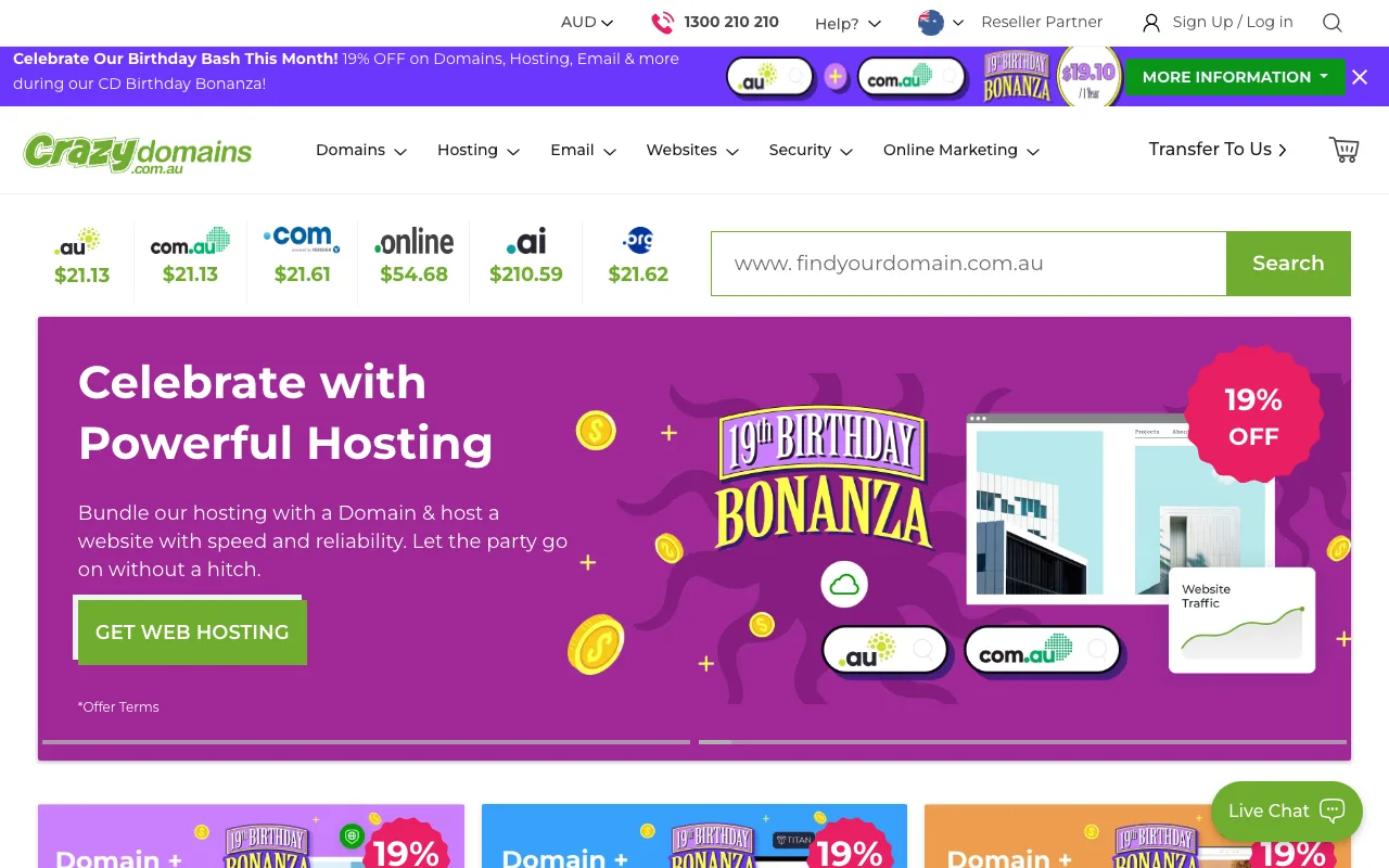 Crazy Domains homepage