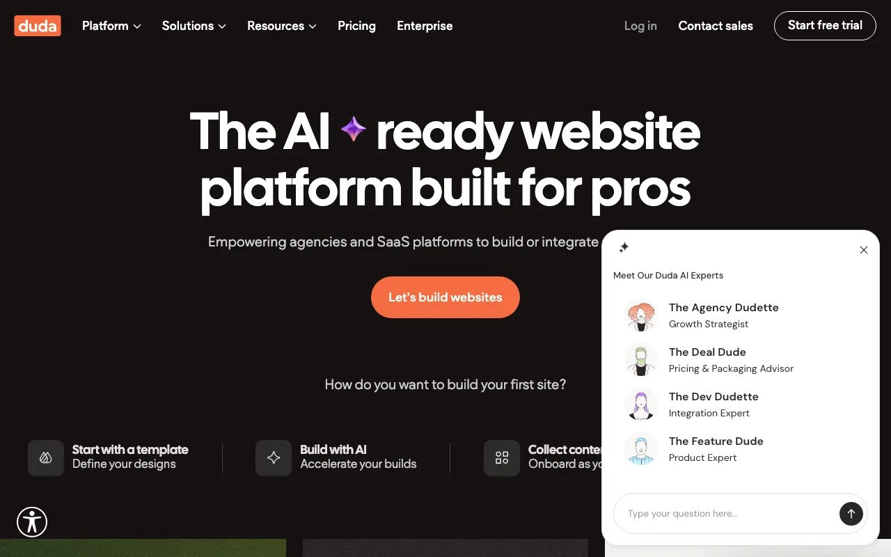 Duda homepage