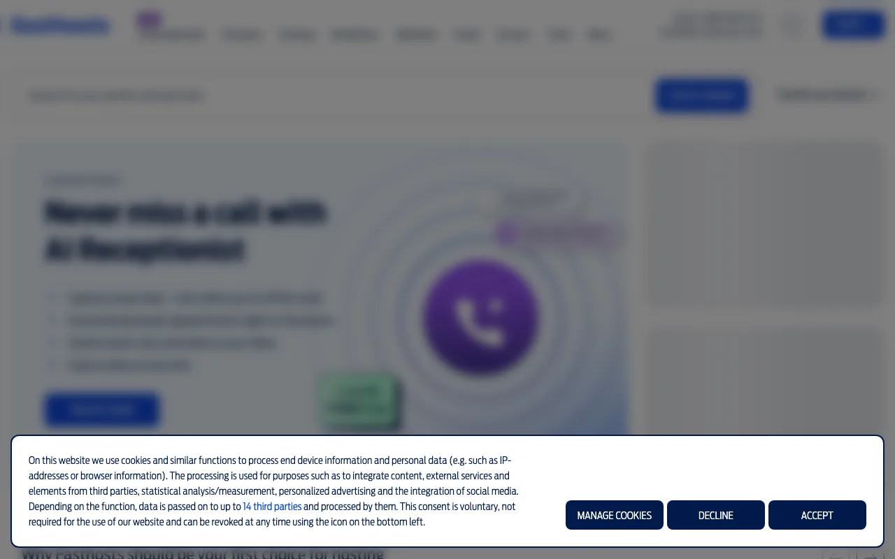 Fasthosts homepage