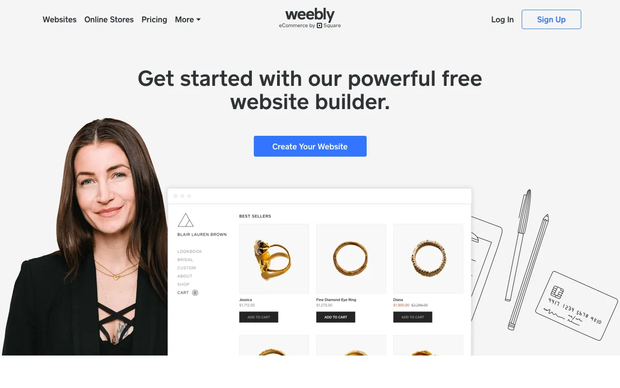 Weebly homepage