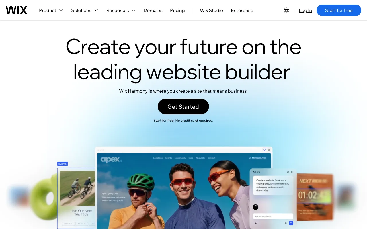 Wix homepage